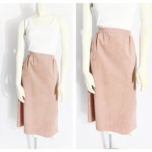 Vintage Ultra Suede Skirt in Copper Pink / size Medium - Large